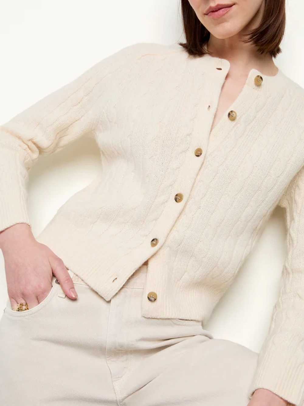 Dôen Penrose Cardigan in Salt